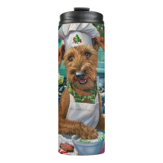 Irish Terrier Holiday Baking: Festliche Weihnachte Thermosbecher (Vorderseite)