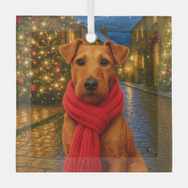 Irish Terrier Holiday  Ornament Aus Glas