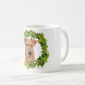 Irish Terrier Holly Wreath Kaffeetasse (VorderseiteRechts)