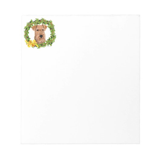 Irish Terrier Holly Wreath Notizblock (Vorderseite)