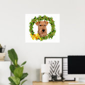 Irish Terrier Holly Wreath Poster (Heimbüro)