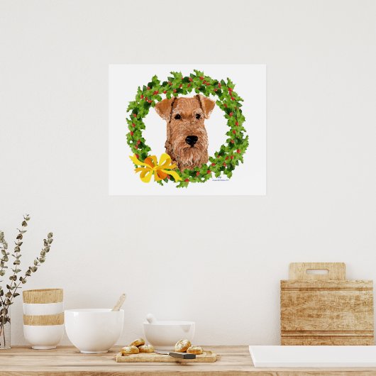 Irish Terrier Holly Wreath Poster (Küche)