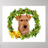 Irish Terrier Holly Wreath Poster (Vorne)