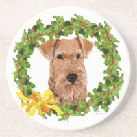 Irish Terrier Holly Wreath