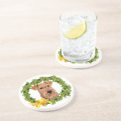 Irish Terrier Holly Wreath Untersetzer (Seite)