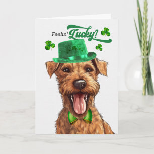 Irish-Terrier-Hund fühlt sich am St. Patrick's Day Feiertagskarte