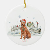 Irish-Terrier-Hund-Monogramm Keramik Ornament (Vorne)