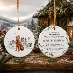 Irish-Terrier-Hund-Monogramm Keramik Ornament