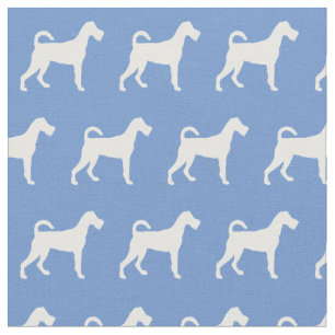 Irish-Terrier-Hund-Silhouette Haustier Hellblau Stoff