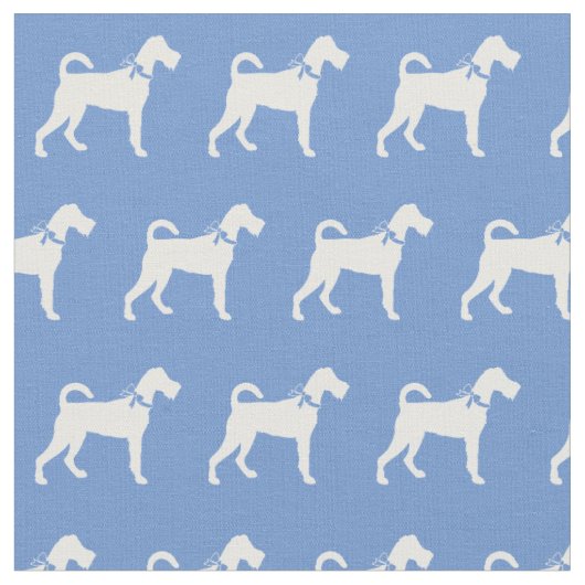 Irish Terrier Hund Silhouette Pet Light Blue Stoff (Nahaufnahme)