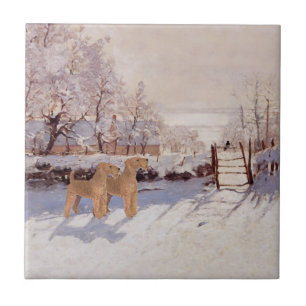 Irish Terrier im Winter Fliese