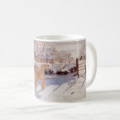 Irish Terrier im Winter Kaffeetasse (VorderseiteRechts)