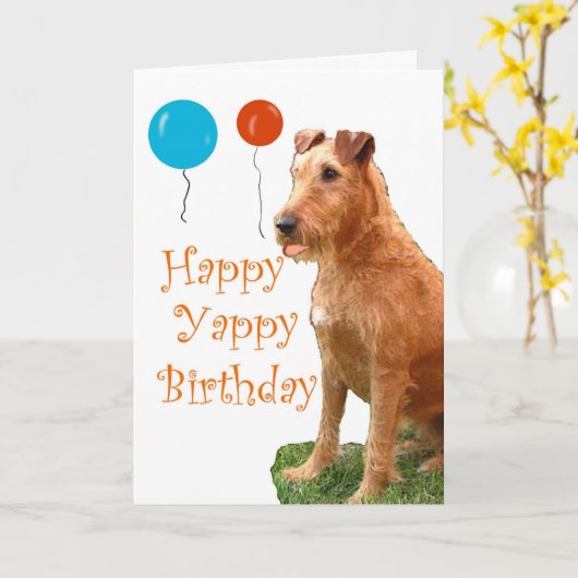 IRISH TERRIER KARTE (Gelbe Blume)