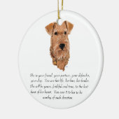 Irish Terrier Keepake - Female Keramikornament (Links)