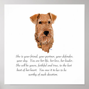 Irish Terrier Keepake - Female Poster