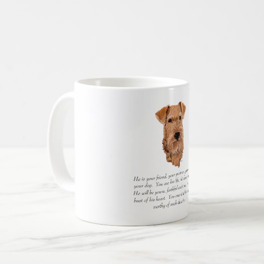 Irish Terrier Keepake - Männlich Kaffeetasse (Vorderseite Links)