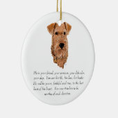 Irish Terrier Keepake - Männlich Keramikornament (Rechts)