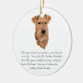 Irish Terrier Keepake - Männlich Keramikornament (Links)