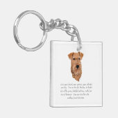 Irish Terrier Keepake - Männlich Schlüsselanhänger (Vorderseite links)