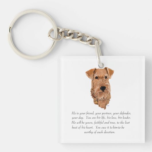 Irish Terrier Keepake - Männlich Schlüsselanhänger (Vorderseite)