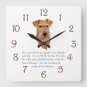 Irish Terrier Keepsake - Male Quadratische Wanduhr