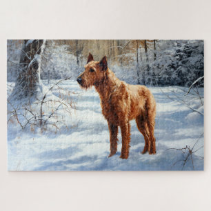 Irish Terrier Lass es schneien Weihnachten Puzzle