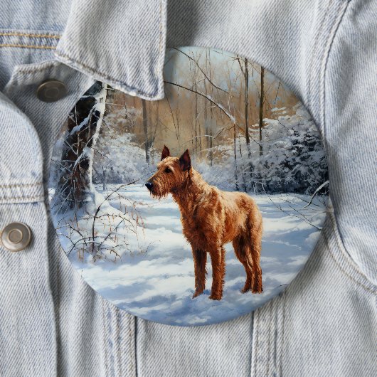 Irish Terrier Let It Snow Weihnachten Button (Beispiel)