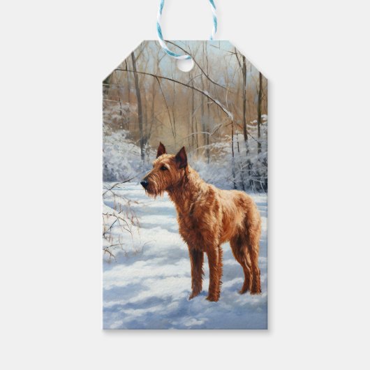 Irish Terrier Let It Snow Weihnachten Geschenkanhänger (Vorderseite)