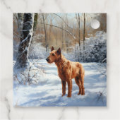 Irish Terrier Let It Snow Weihnachten Geschenkanhänger (Rückseite)