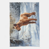 Irish Terrier Let It Snow Weihnachten Geschirrtuch (Vertikal)