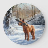 Irish Terrier Let It Snow Weihnachten Große Wanduhr (Vorderseite)