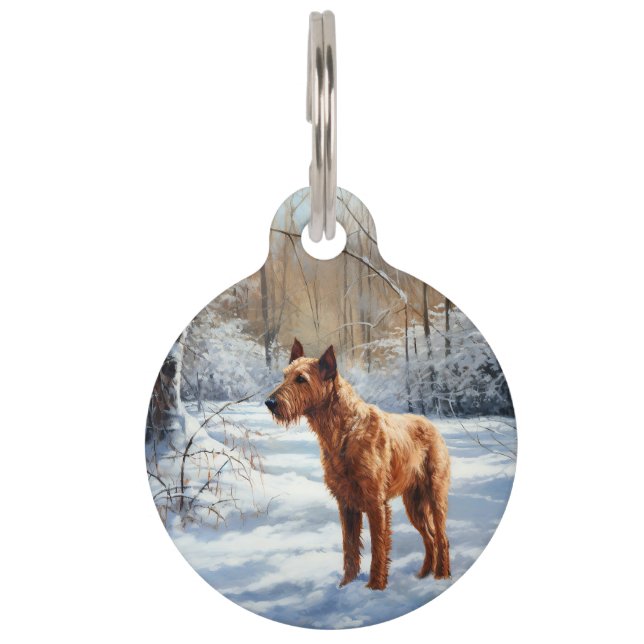 Irish Terrier Let It Snow Weihnachten Haustiermarke (Vorderseite)
