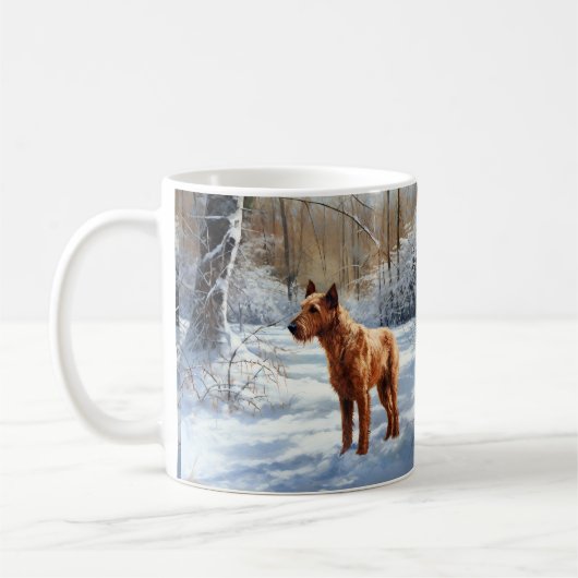 Irish Terrier Let It Snow Weihnachten Kaffeetasse (Links)