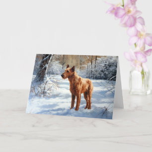 Irish Terrier Let It Snow Weihnachten Karte