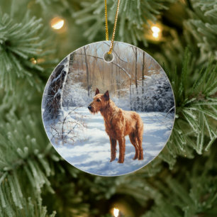 Irish Terrier Let It Snow Weihnachten Keramik Ornament