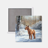 Irish Terrier Let It Snow Weihnachten Magnet (Vorderseite/Rückseite)