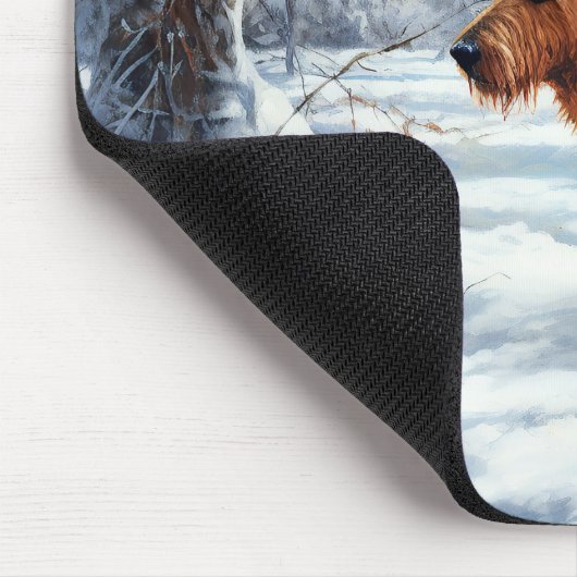 Irish Terrier Let It Snow Weihnachten Mousepad (Ecke)