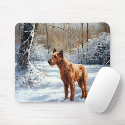 Irish Terrier Let It Snow Weihnachten Mousepad (Mit Mouse)