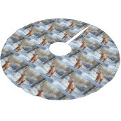 Irish Terrier Let It Snow Weihnachten Polyester Weihnachtsbaumdecke (Schrägansicht)