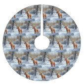 Irish Terrier Let It Snow Weihnachten Polyester Weihnachtsbaumdecke (Vorderseite)