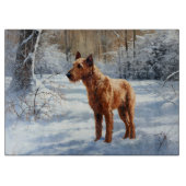 Irish Terrier Let It Snow Weihnachten Schneidebrett (Vorderseite)