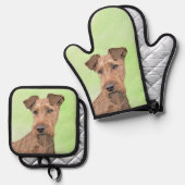 Irish Terrier Ofenhandschuh & Topflappen-Set (Vorderseite/Rückseite)
