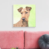 Irish Terrier Painting - Cute Original Dog Art Leinwanddruck (Insitu (Wohnzimmer))
