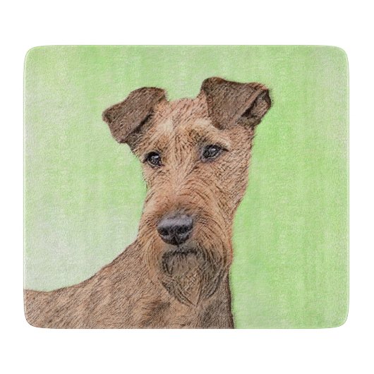 Irish Terrier Painting - Niedliche Hundekunst Schneidebrett (Vorderseite)
