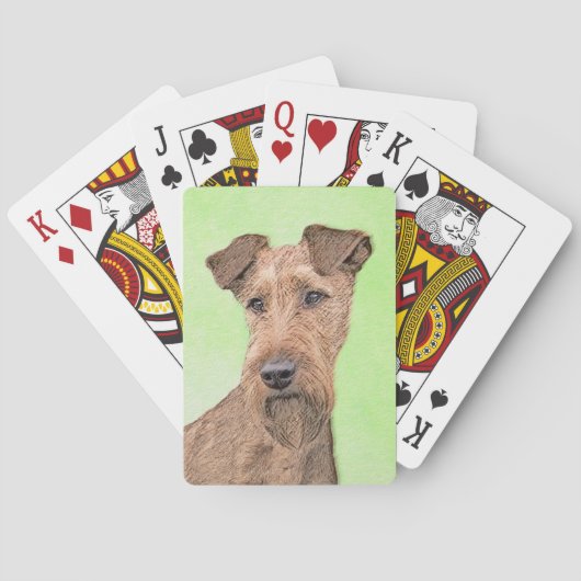Irish Terrier Painting - Niedliche Hundekunst Spielkarten (Rückseite)