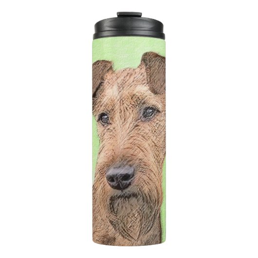 Irish Terrier Painting - Niedliche Hundekunst Thermosbecher (Vorderseite)