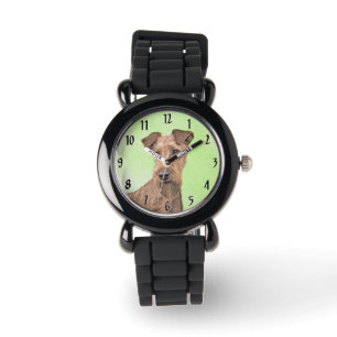 Irish Terrier Painting - Niedliche Original Dog Ar Armbanduhr
