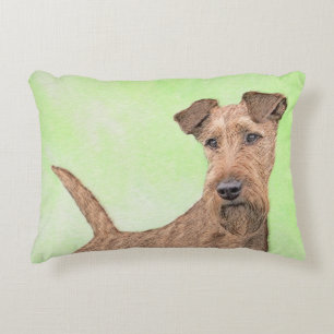 Irish Terrier Painting - Niedliche Original Dog Ar Dekokissen