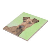 Irish Terrier Painting - Niedliche Original Dog Ar Fliese (Seite)