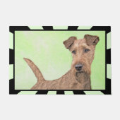 Irish Terrier Painting - Niedliche Original Dog Ar Fußmatte (Vorderseite)